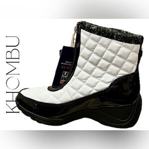 💖NWT KHOMBU Megan Waterproof Front-Zip Winter Quilted Boots